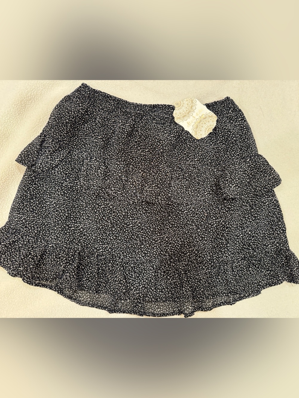 Altar'd State Black and White Tiered Ruffle Skirt